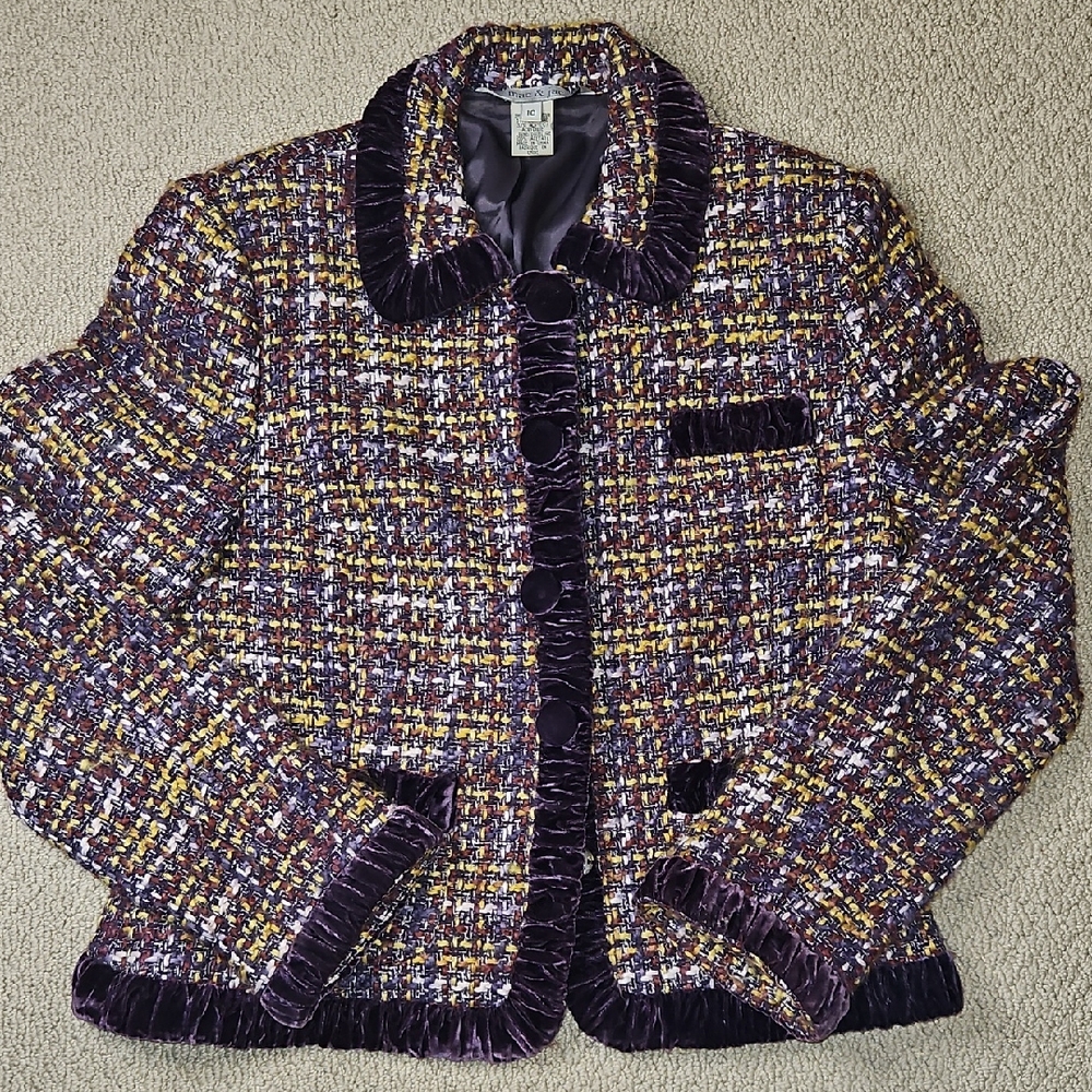 Vintage Mac & Jac Multicolor Blazer Made With Silk (0147)
